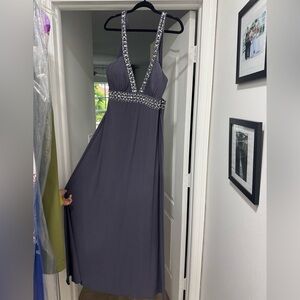 Night Way Collections Gray Embellished Prom Gown